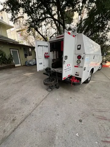 Magnet Plumbing service vehicle on-site for Slab Leak Repair in Florida Shores